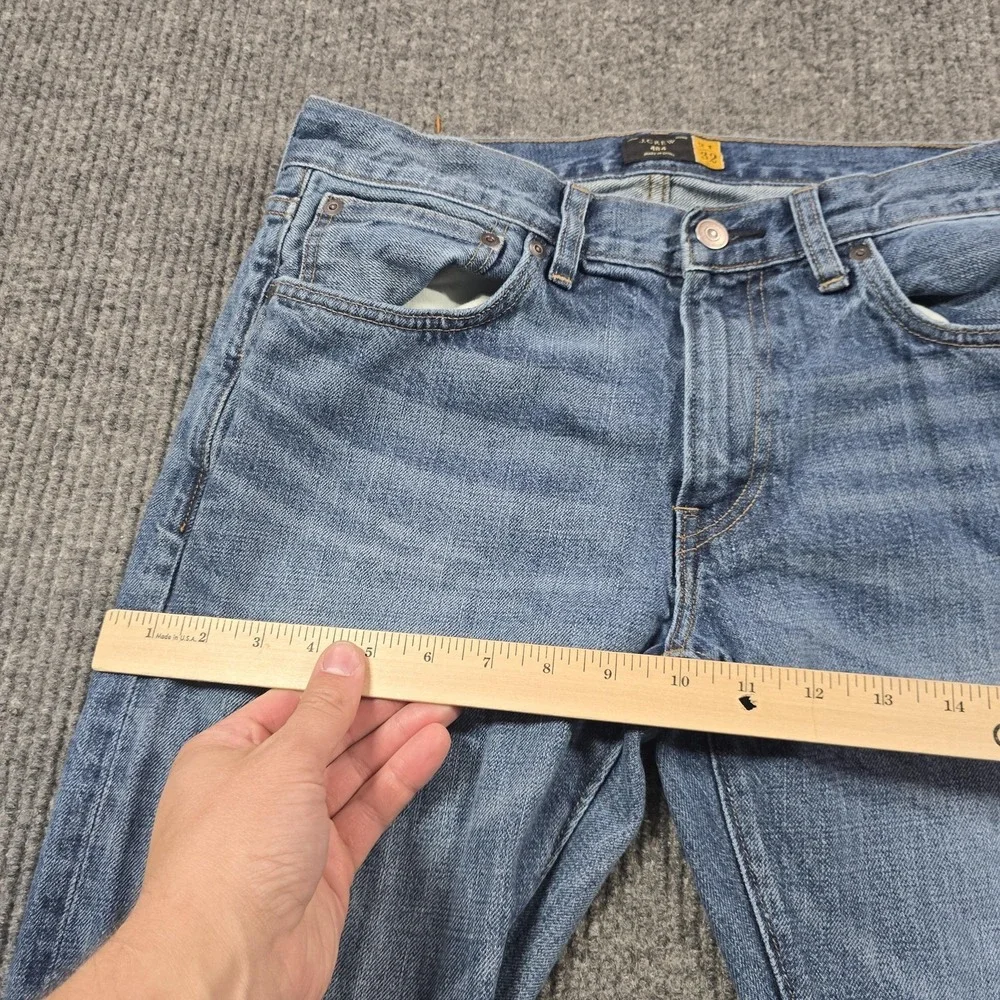 J.CREW 484 Jeans Mens 31x32 Blue Light Wash Straight Slim‎ Denim Zip Fly 30x30